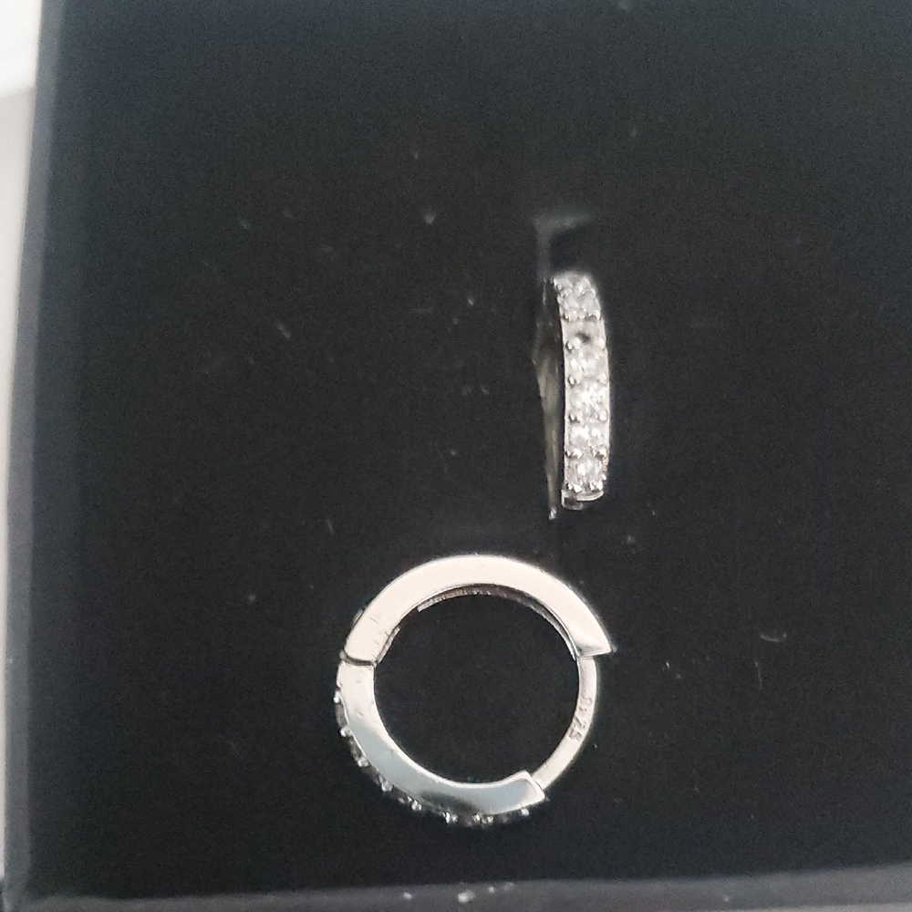 Dazzling Silver Crystal Hoop Earrings
